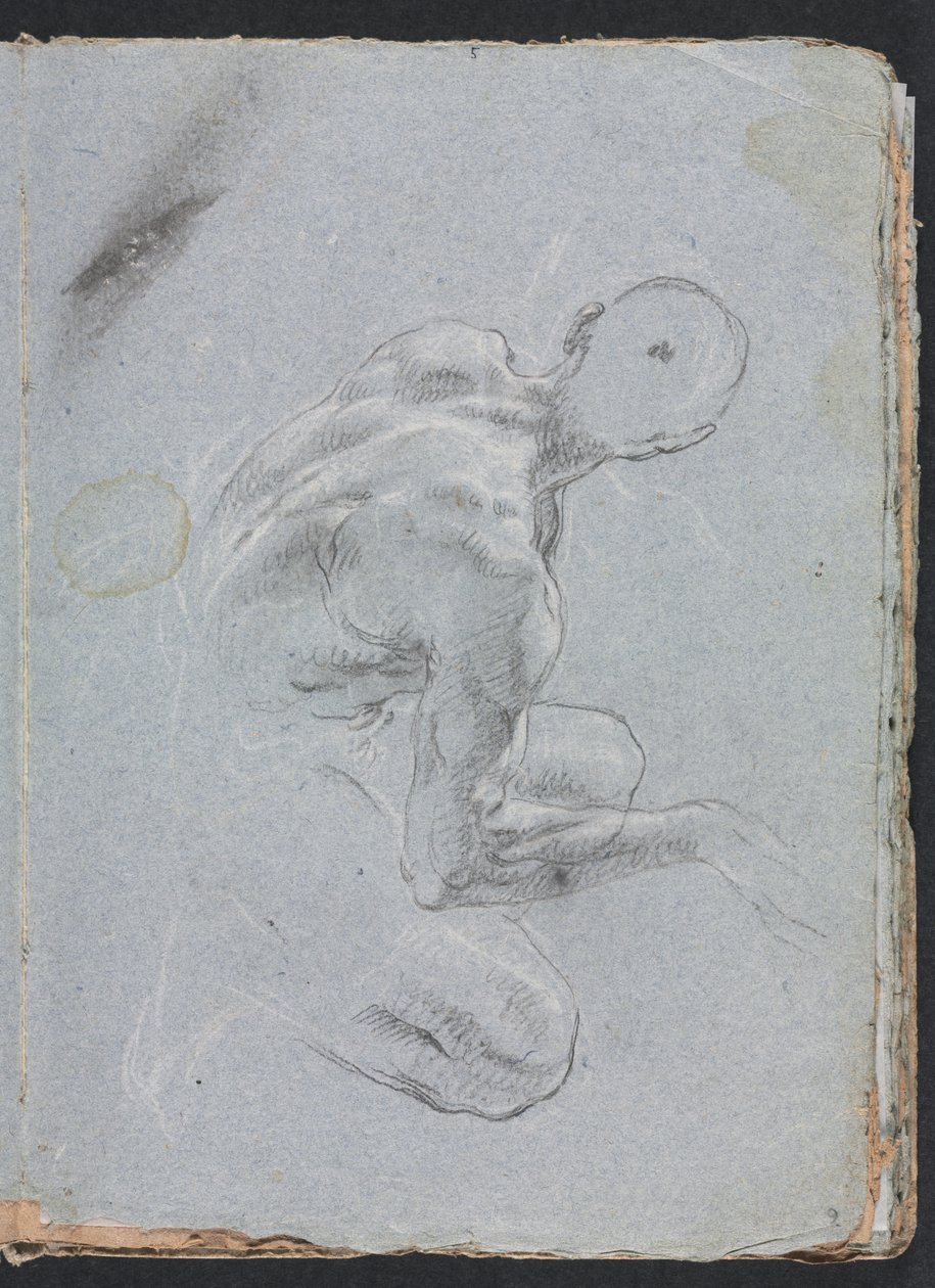 Verona Sketchbook: Male nude from back (page 9) by Francesco Lorenzi