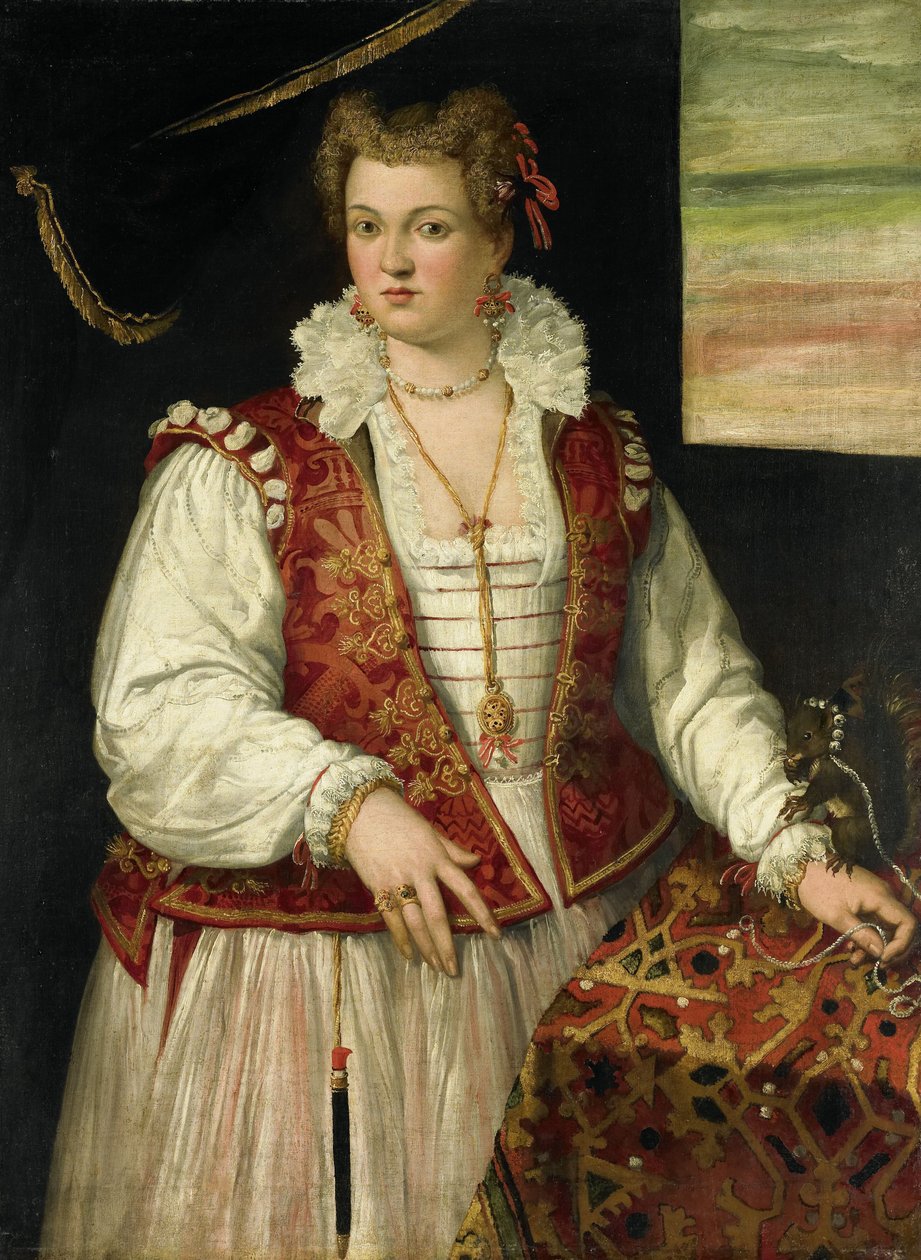 Portrait of a Woman with a Squirrel by Francesco Montemezzano