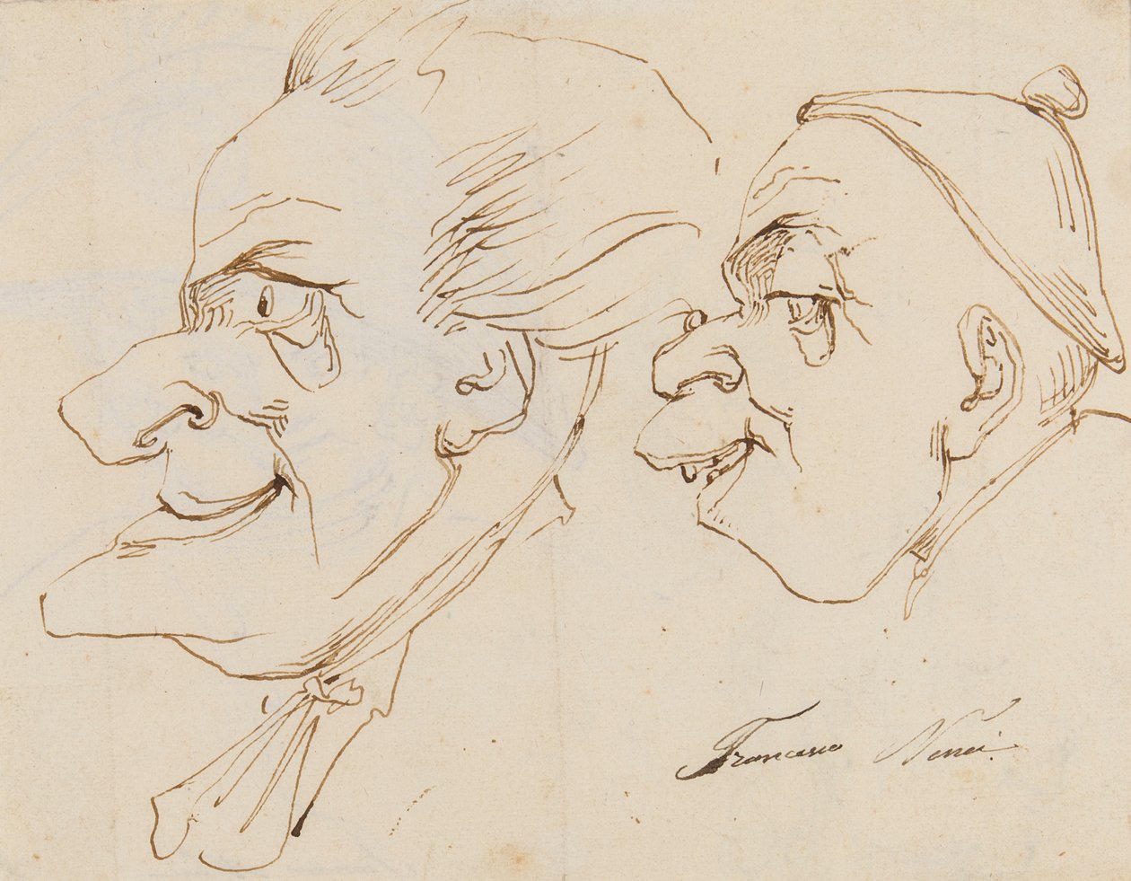 Page of caricatures by Francesco Nenci