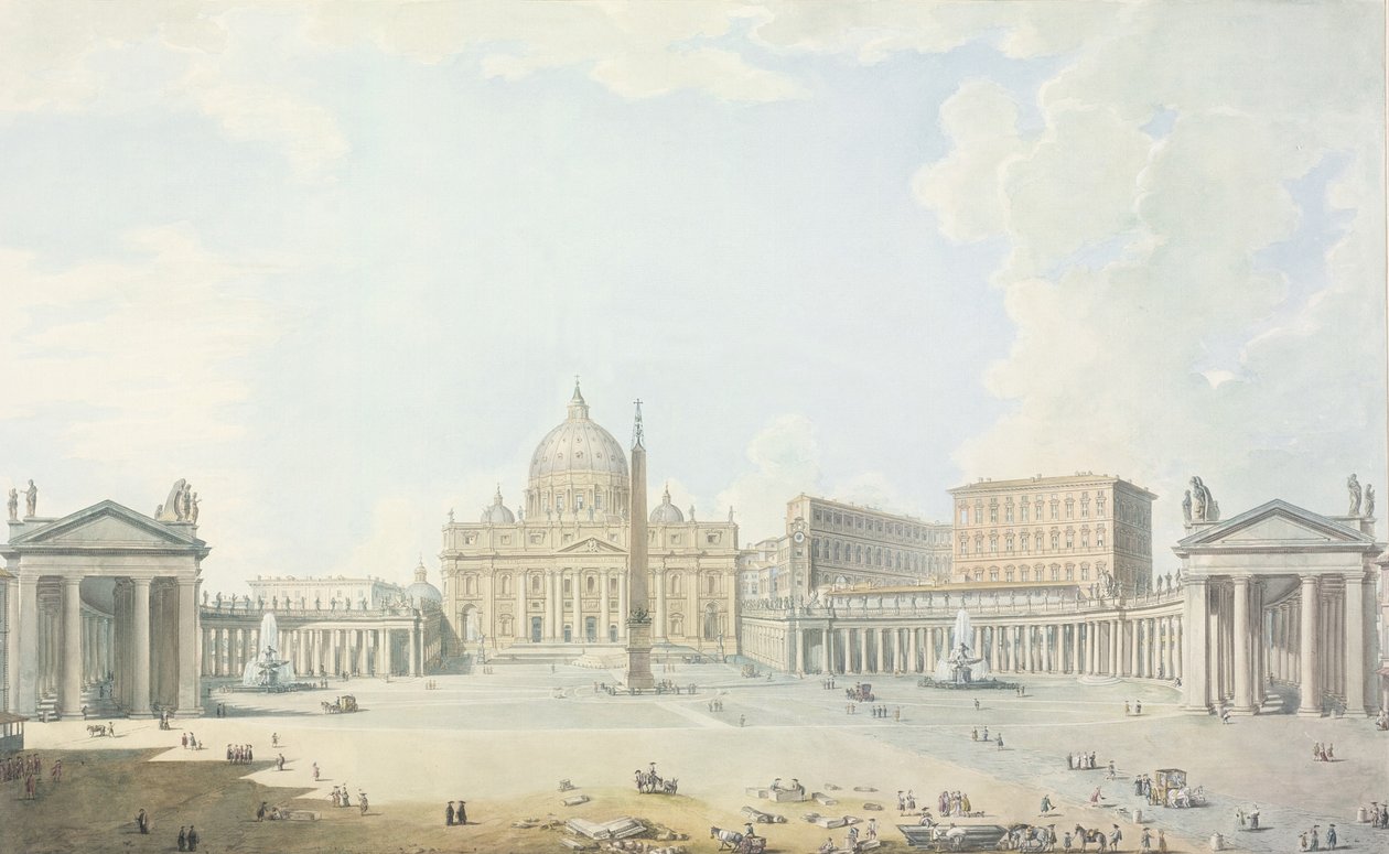 St. Peters, the Basilica and the Piazza by Francesco Panini