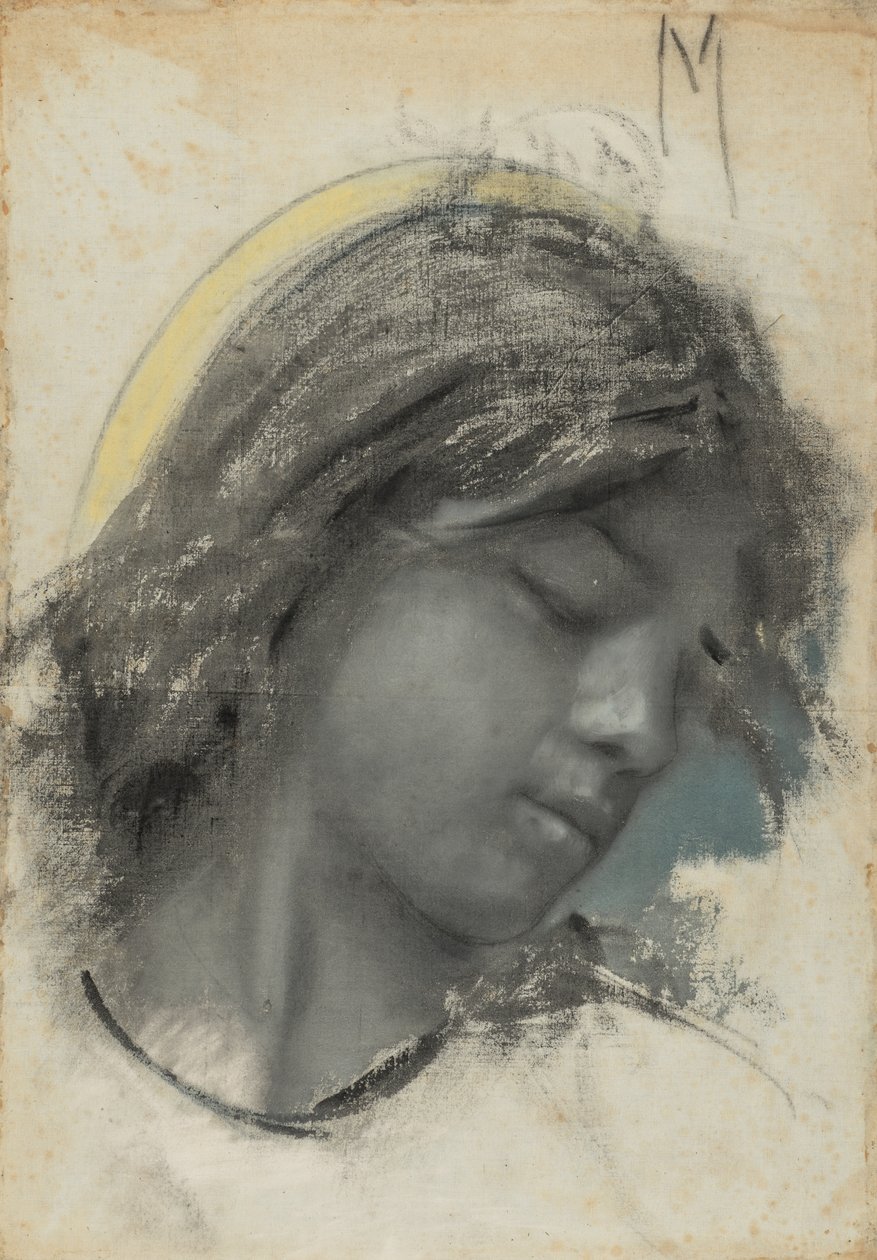 Head of an Angel (front); Head of a Woman (back) by Francesco Paolo Michetti