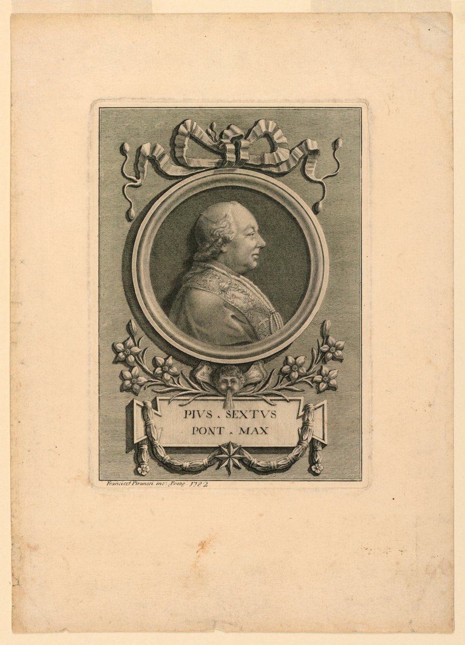 Pope Pius VI (1775-1799) by Francesco Piranesi