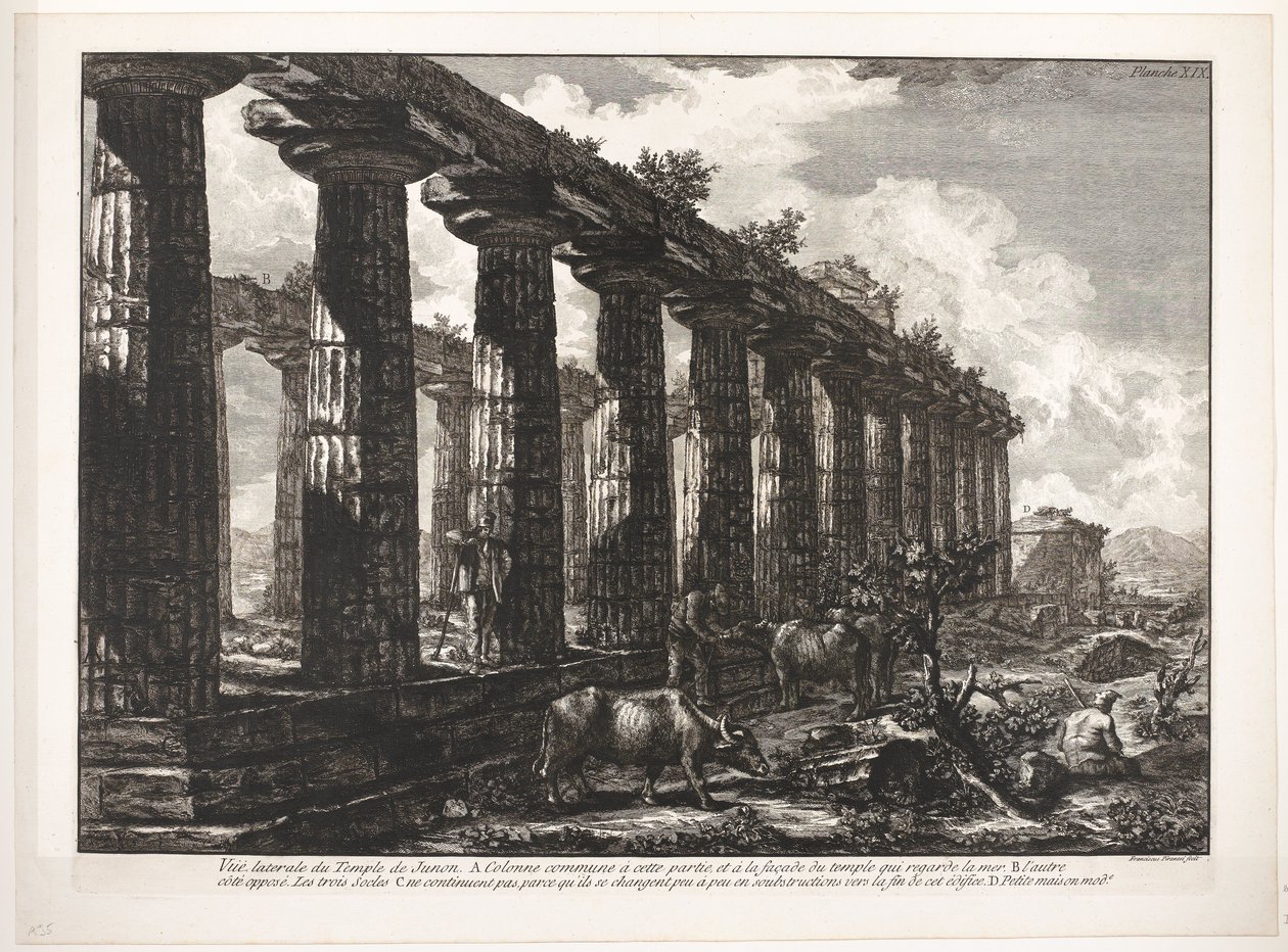 Temple of Athena in Paestum by Francesco Piranesi