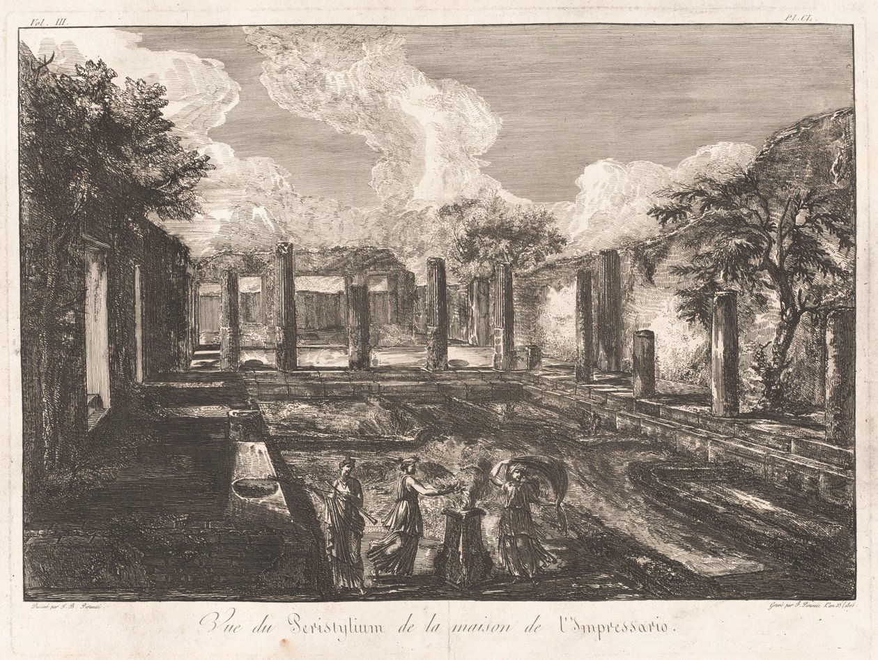 View of the Peristyle of the House of the Impressario by Francesco Piranesi, after Giovanni Battista Piranesi