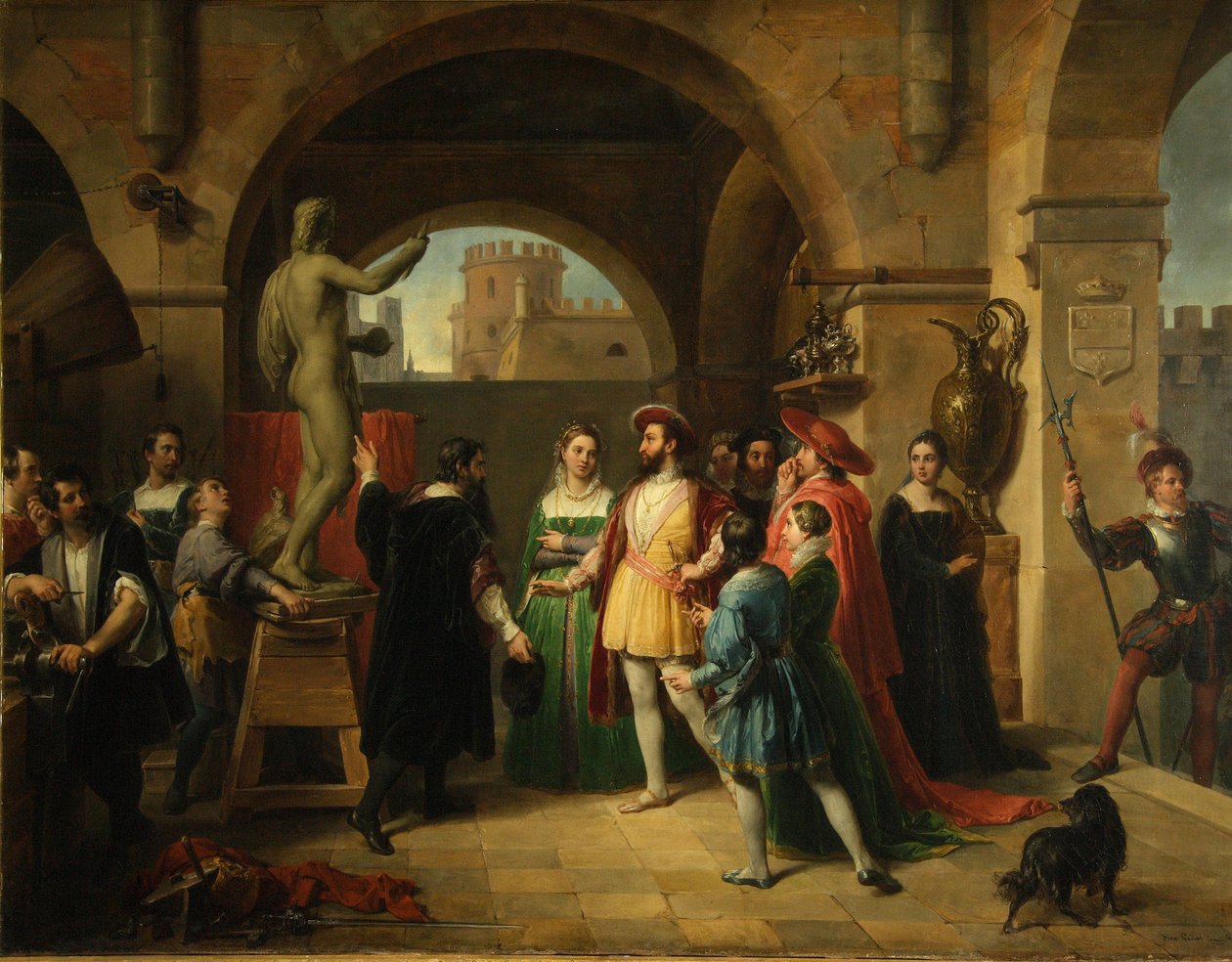 Francis I in the Studio of Benvenuto Cellini by Francesco Podesti