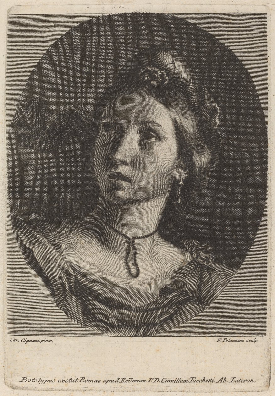 Head of a Young Woman by Francesco Polanzani after Carlo Cignani