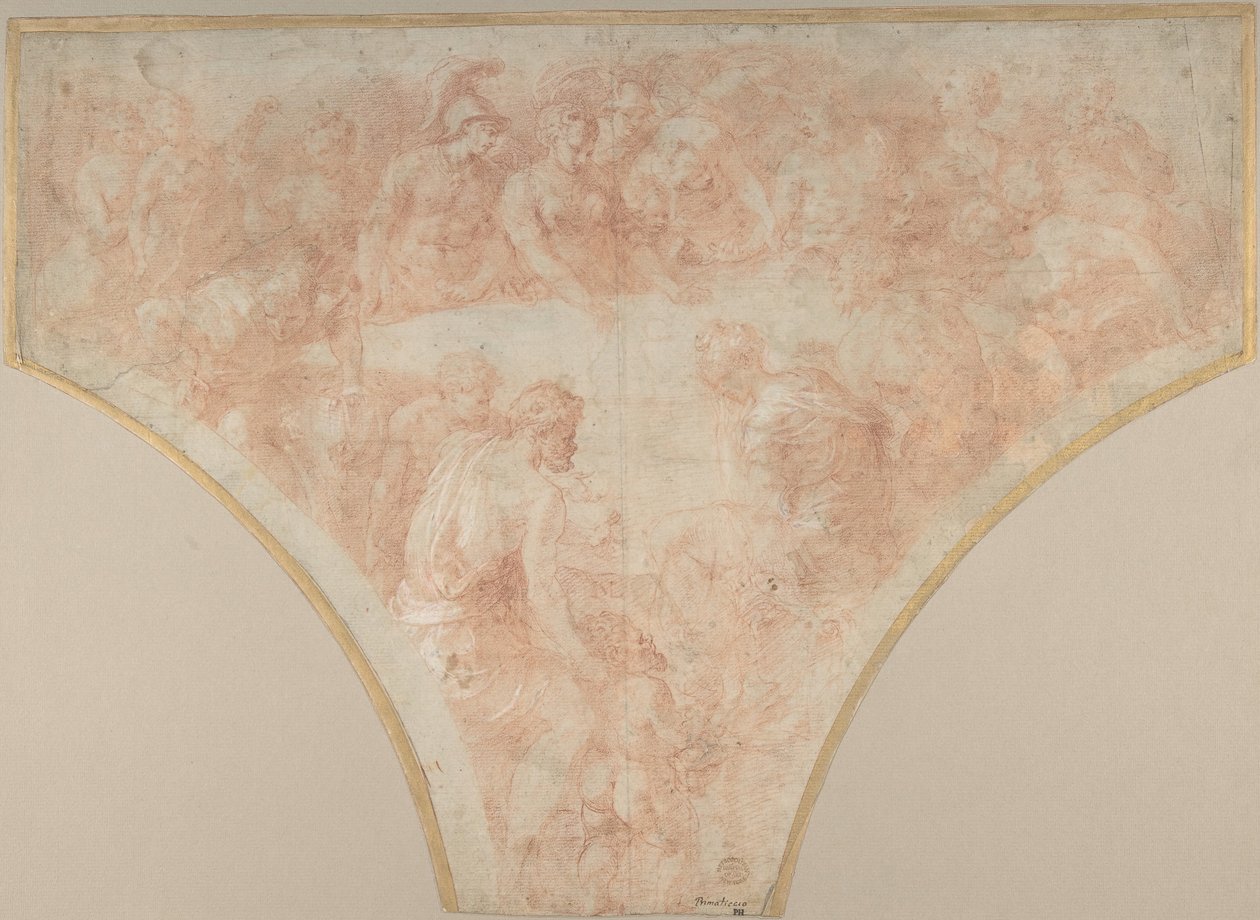 Apple of Discord Thrown by Eris at the Marriage of Peleus and Thetis: Study for Fresco by Francesco Primaticcio