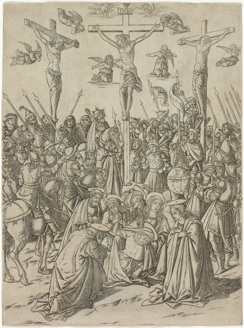 The Crucifixion with the Two Thieves, plate ten from the Life of the Virgin and Christ by Francesco Rosselli