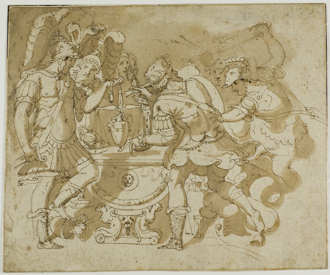 Camillus Attacking Brennus by Francesco Salviati