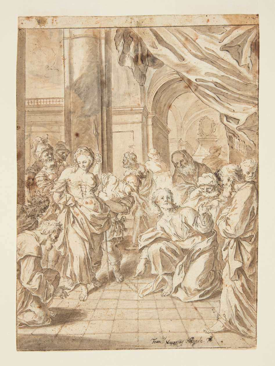 Christ and the Adulterous Woman by Francesco Saverio Mergolo