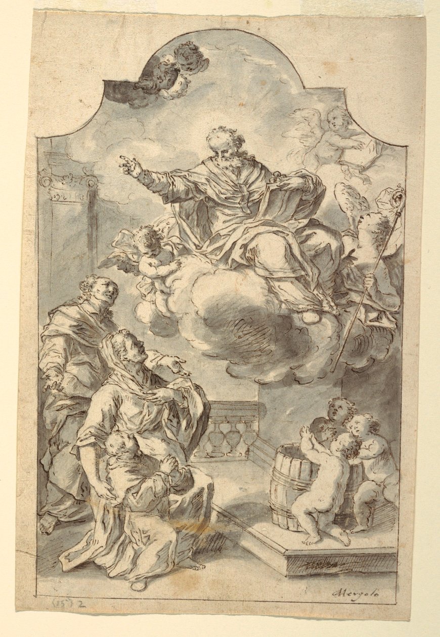 A Votive Image of a Boy Presented by his Parents to St. Nicholas of Bari, late 18th century by Francesco Saverio Mergolo
