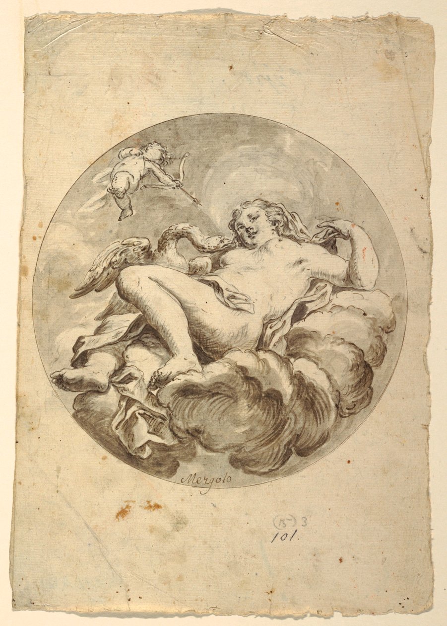 Project for a Ceiling Fresco: Leda and the Swan, ca. 1775 by Francesco Saverio Mergolo