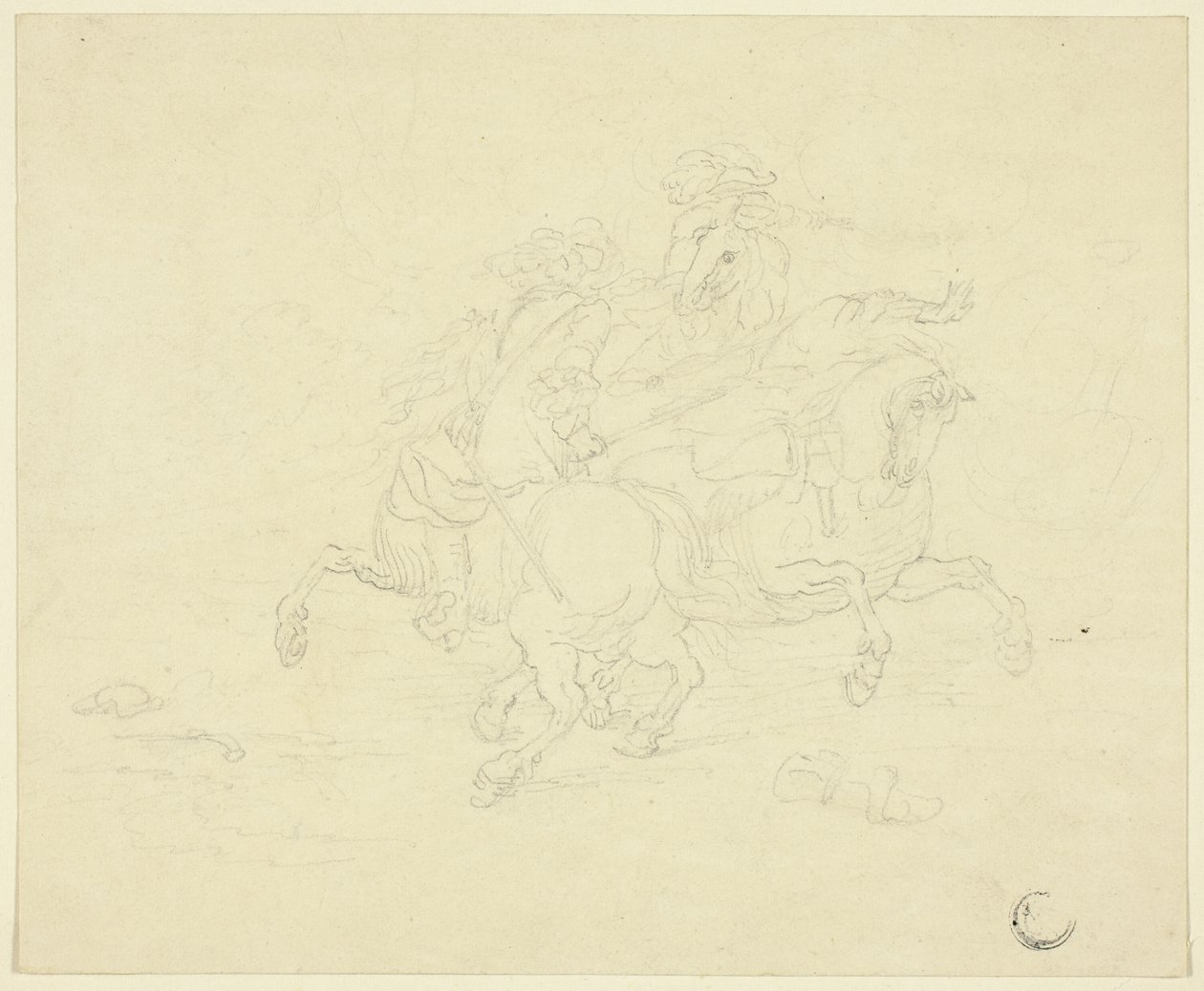 Skirmish between Two Cavalrymen by Francesco Simonini