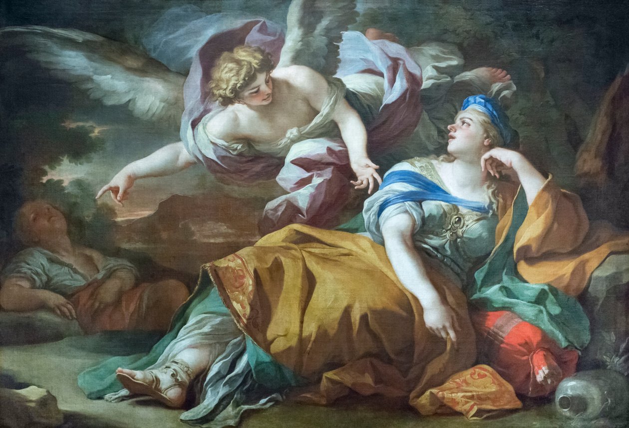 Hagar and Ishmael in the Desert Comforted by an Angel by Francesco Solimena