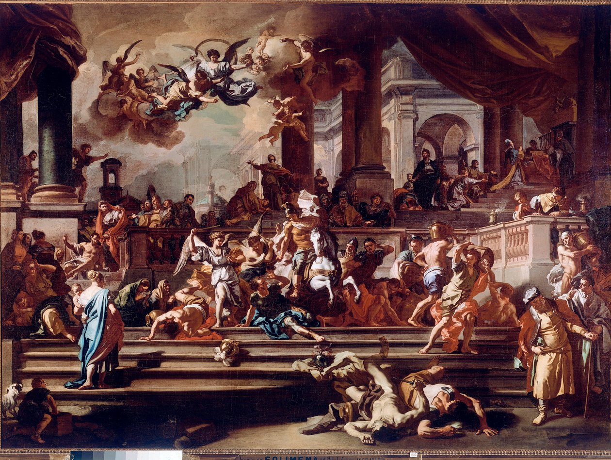Heliodore Hunting of the Temple by the Angels. Painting by Francesco Solimena dit l