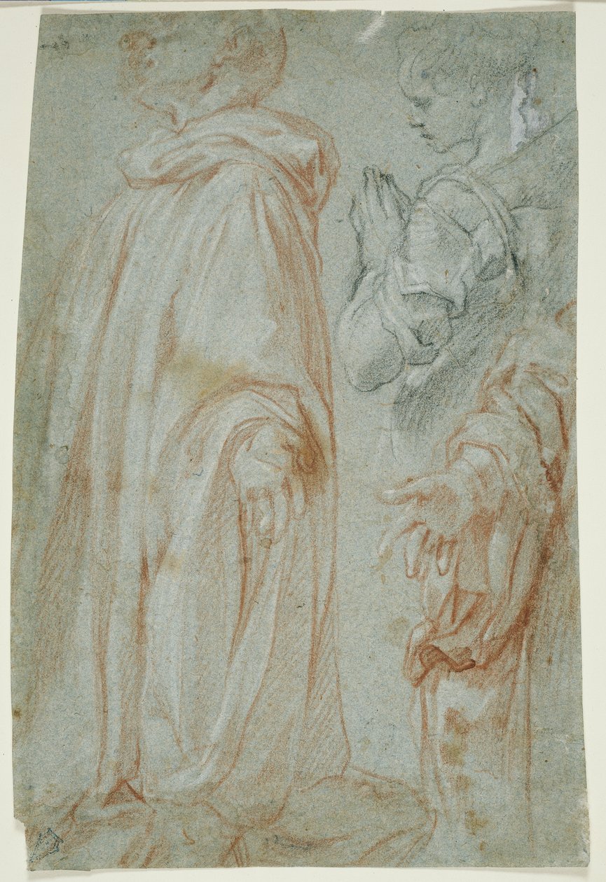 Three Studies for the Resurrected Christ Adored by a Female Saint and San Silvestro Gozzalini by Francesco Vanni