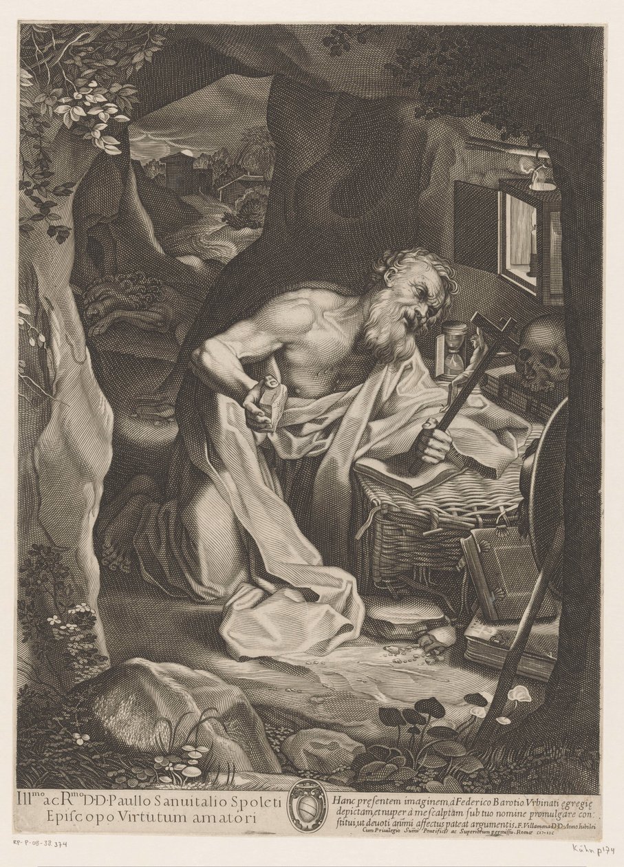 Saint Jerome in the Wilderness by Francesco Villamena