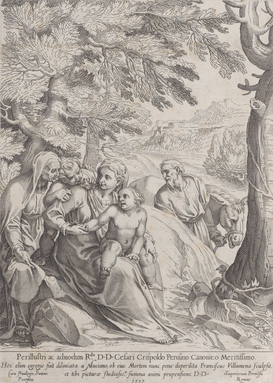The Rest on the Flight into Egypt by Francesco Villamena