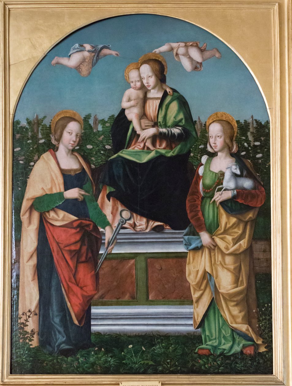 Madonna and Child, St. Agatha and St. Agnes by Francesco Zaganelli di Bosio