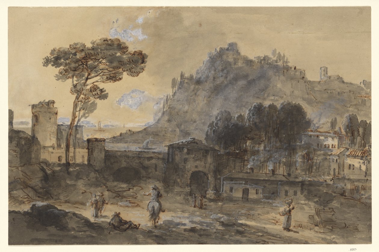 Classical Landscape: A Town and a Mountain by the Coast by Francesco Zuccarelli