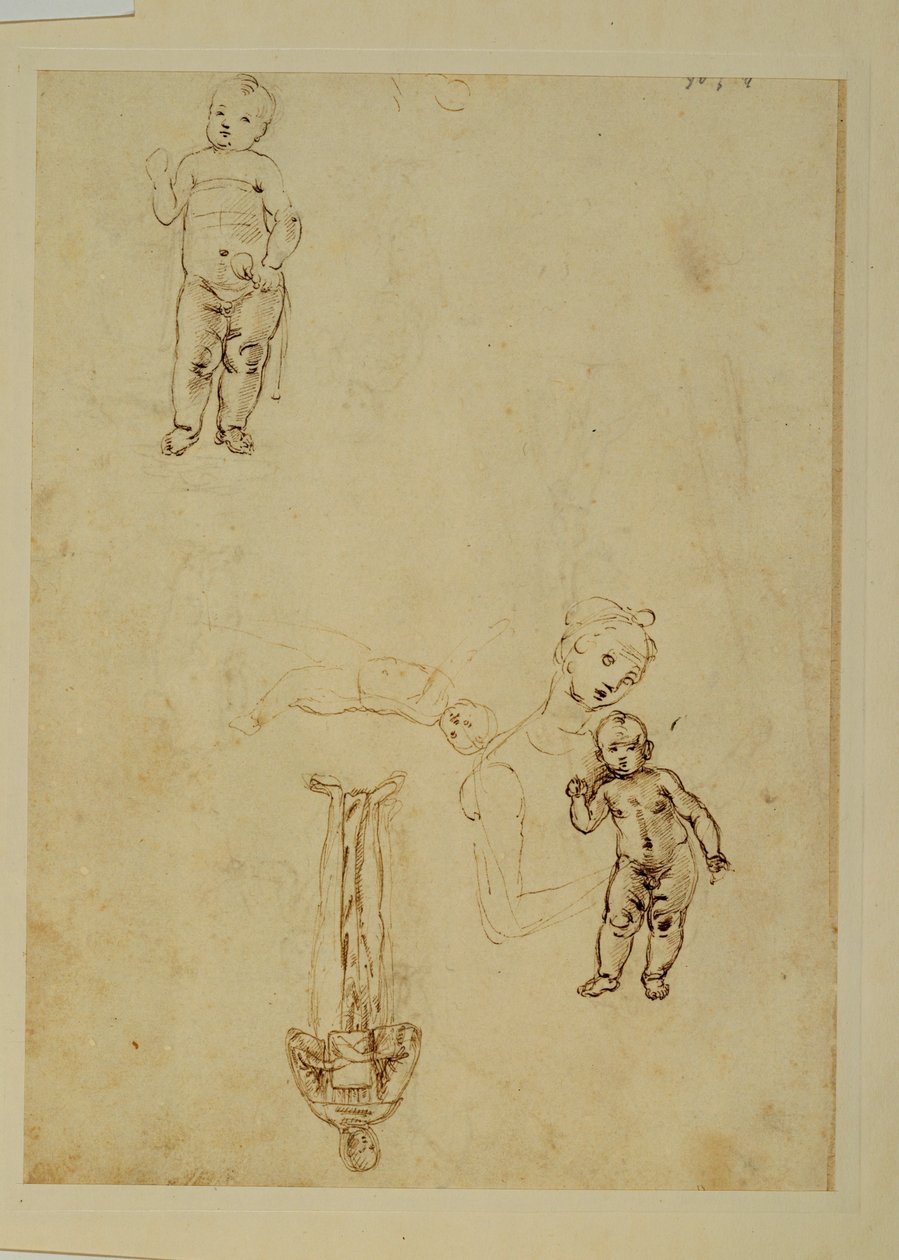 The Virgin and the Infant Jesus; Two Children by Francesco di Simone (attr. to)
