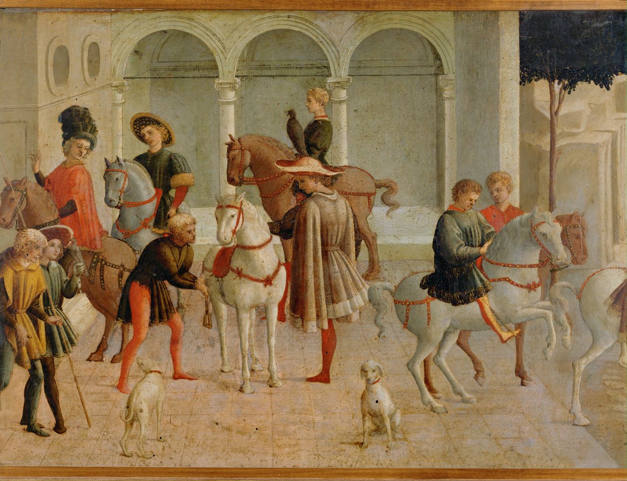 Cavaliers in Court Room of Gualtieri di Saluzzo by Francesco di Stefano Pesellino