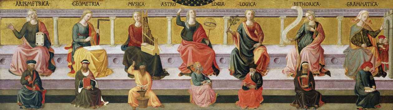The Seven Liberal Arts (Arithmetic, Geometry, Music, Astrology, Logic, Rhetoric, and Grammar) by Francesco di Stefano Pesellino