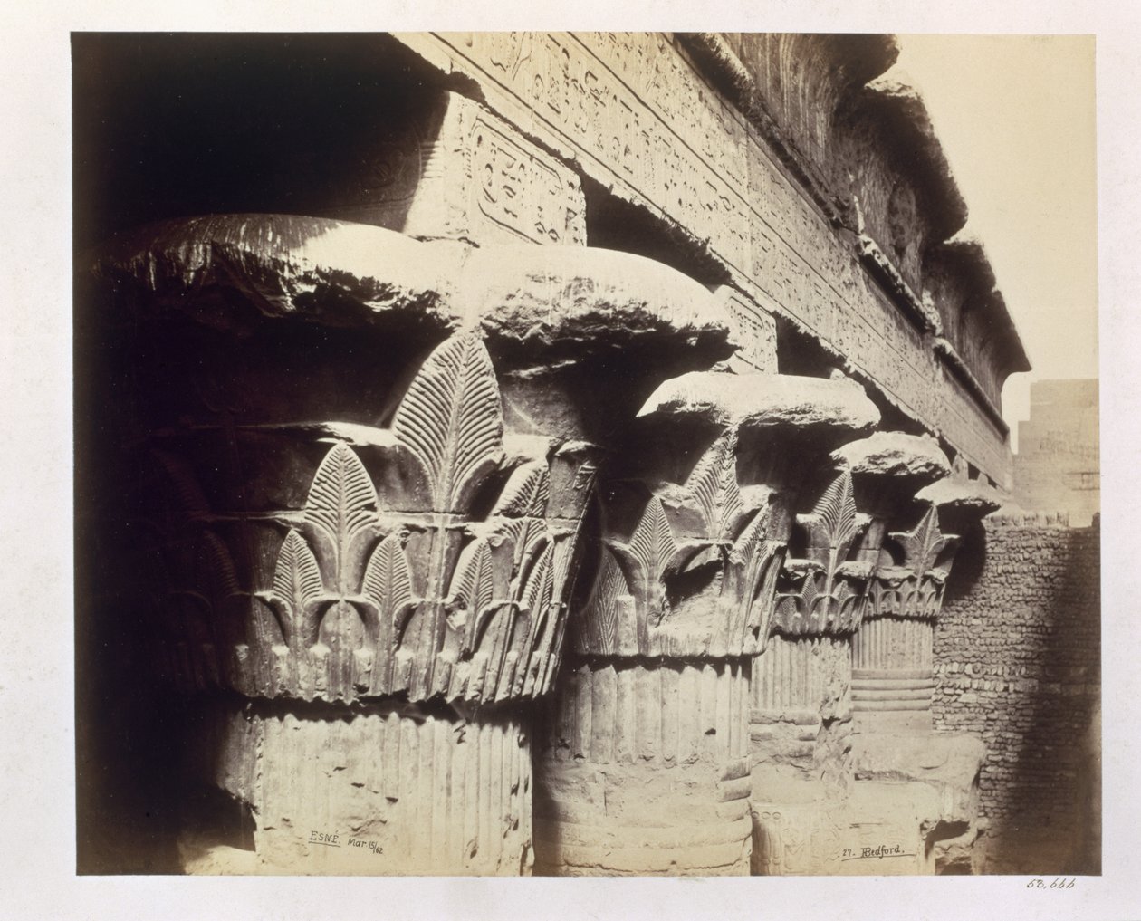 The Capitals of the Portico, Temple of Khnum, Esna by Francis Bedford