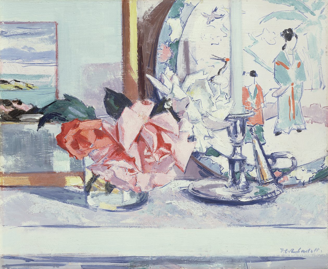 A Still Life - Roses by Francis Campbell Boileau Cadell