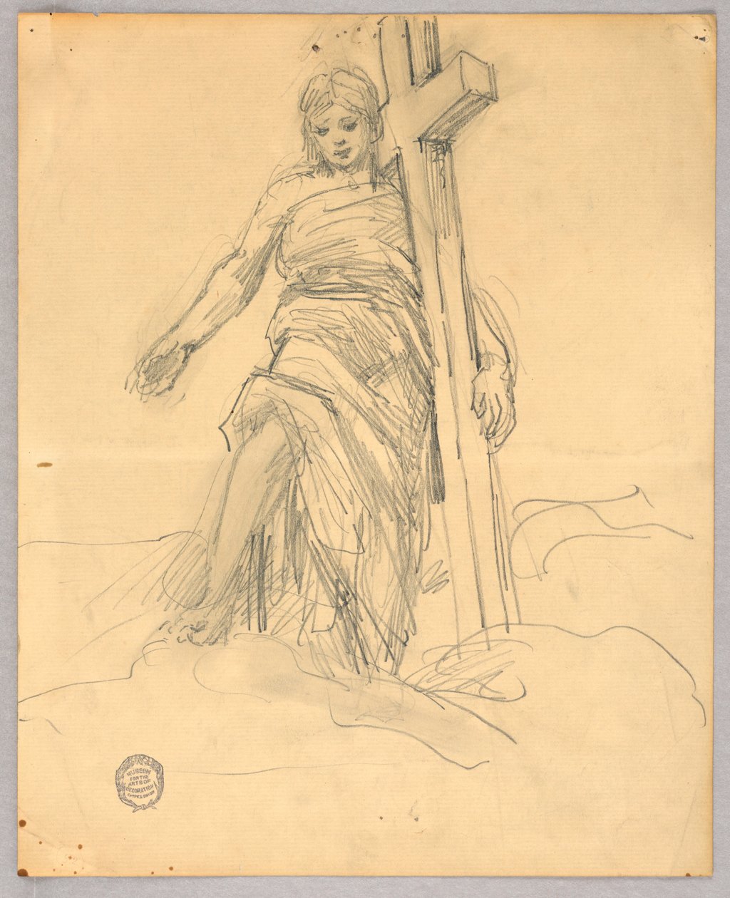 Sketch for Central Figure in the Ascension by Francis Augustus Lathrop