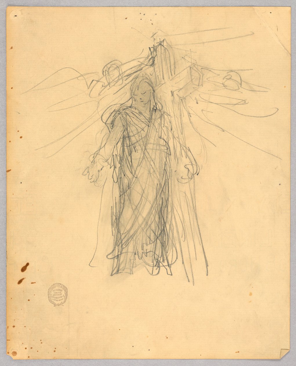 Sketch for Central Figure in the Ascension by Francis Augustus Lathrop