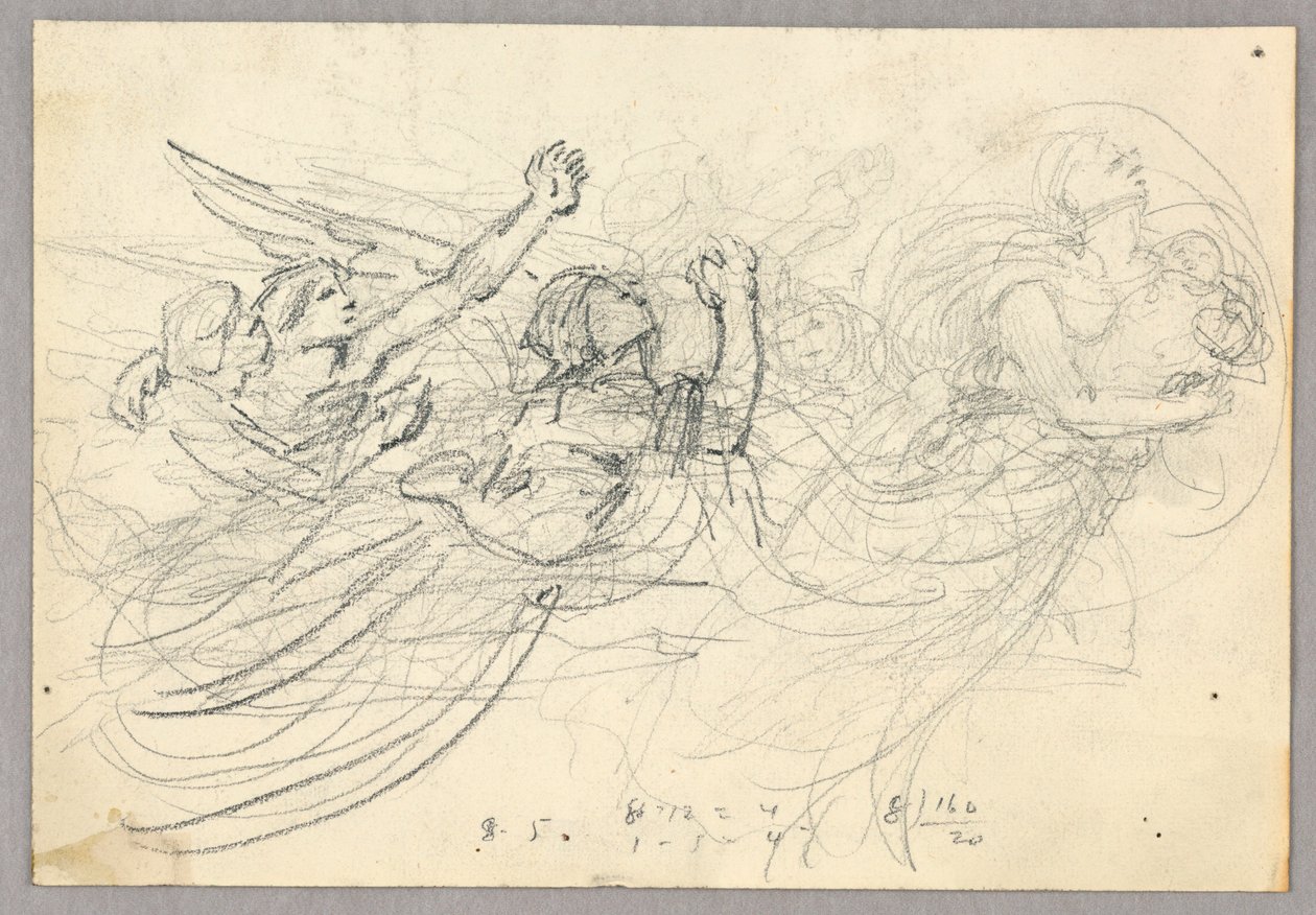 Sketch of Figural Group for Ascension by Francis Augustus Lathrop