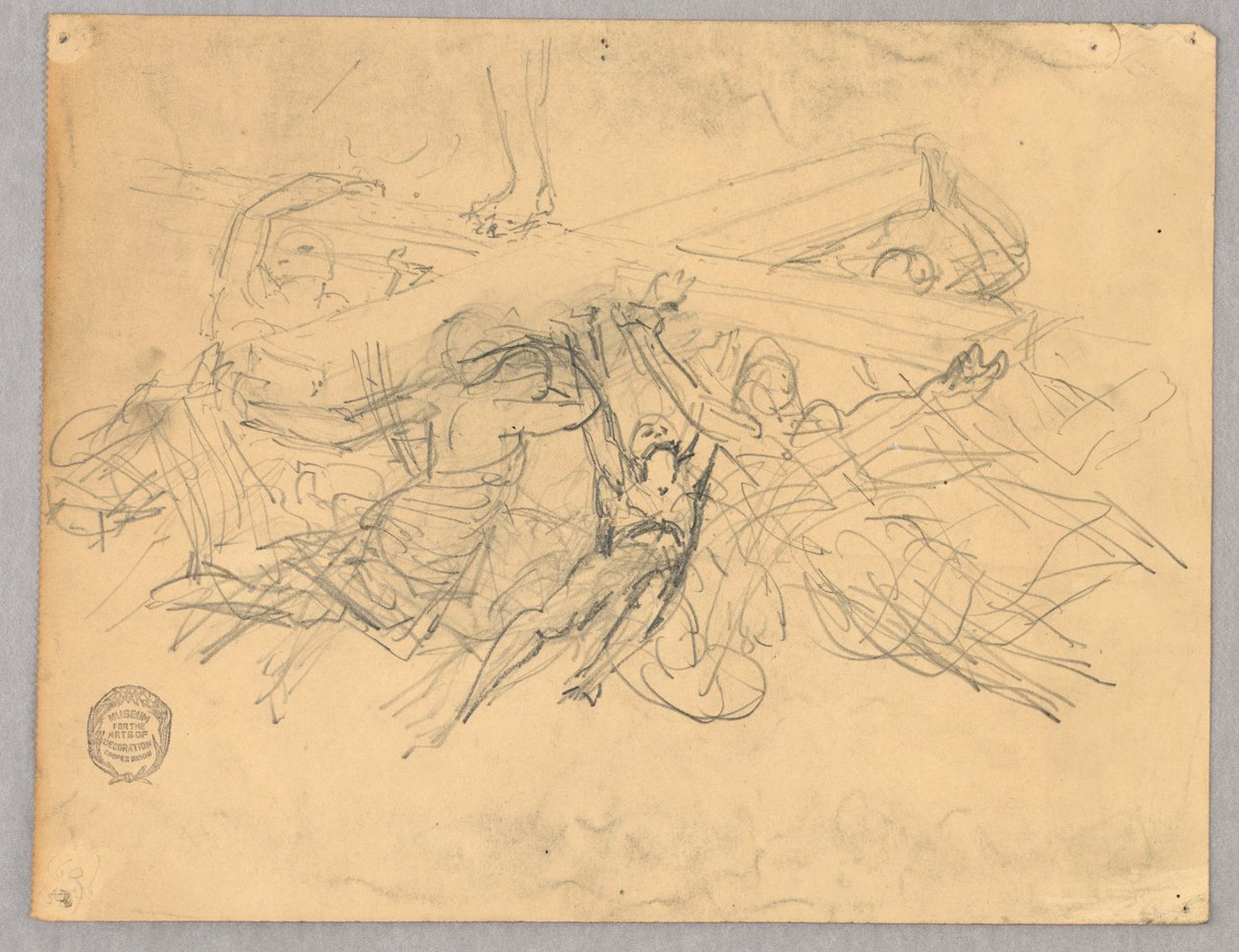 Sketch of Figures Bearing a Cross by Francis Augustus Lathrop