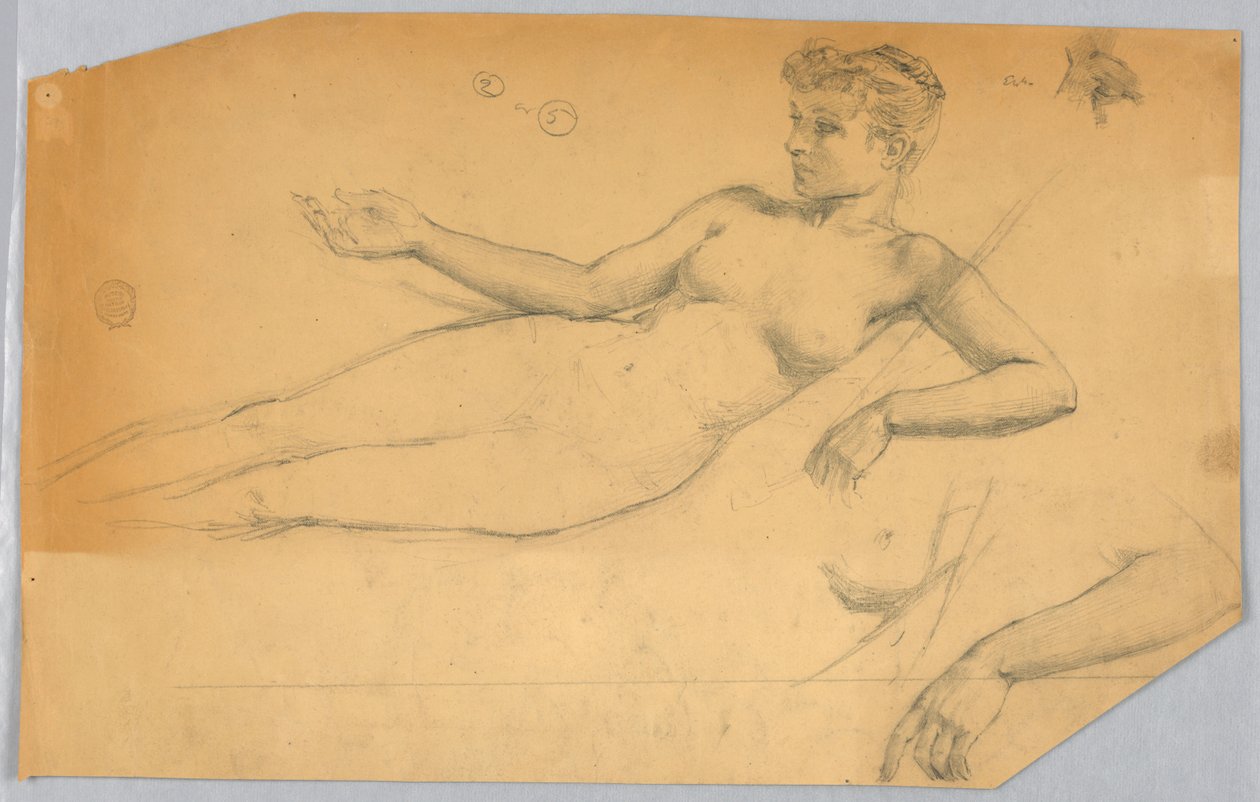 Study of Nude Figure by Francis Augustus Lathrop