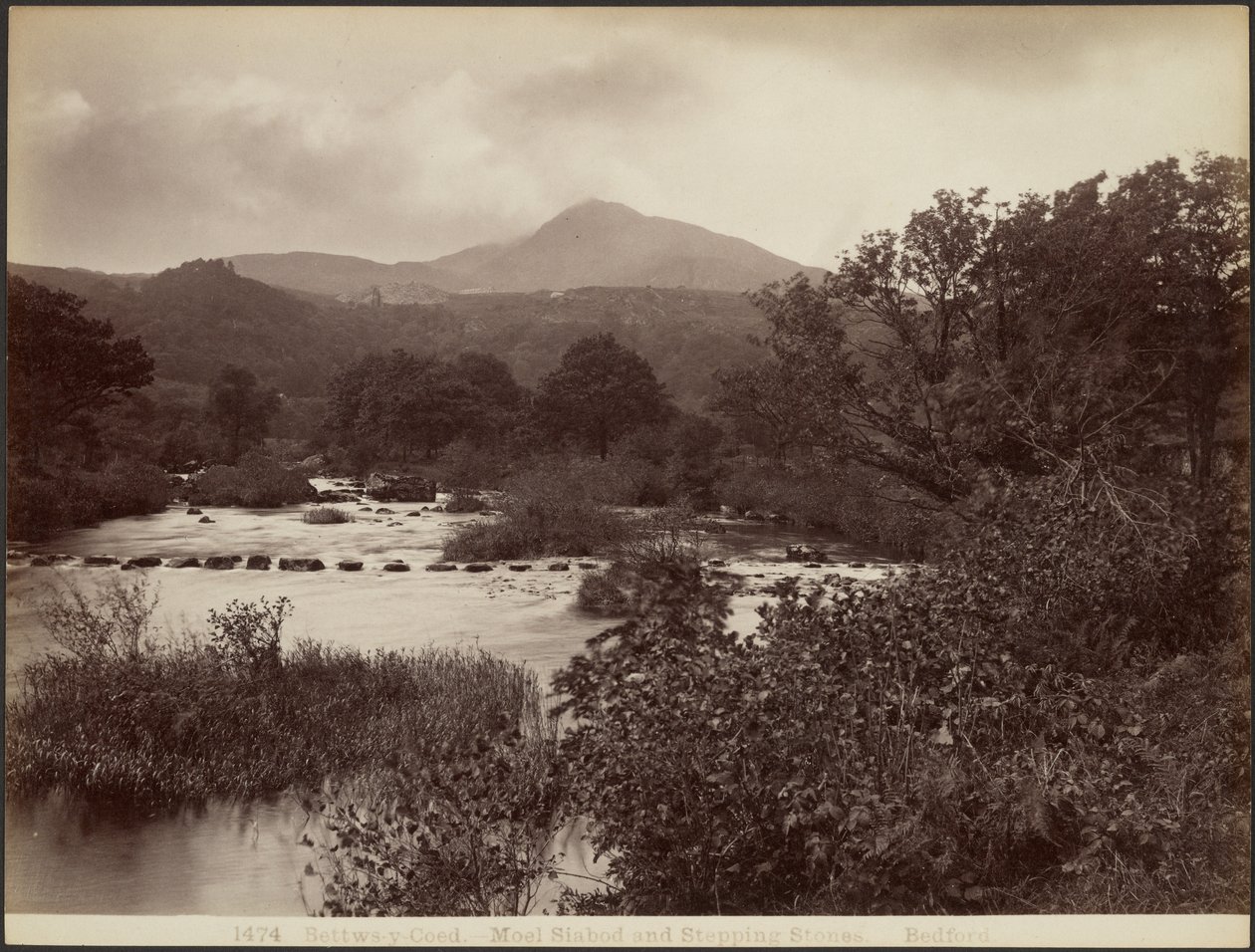 Bettws-y-Coed. Moel Siabod and Stepping Stones by Francis Bedford