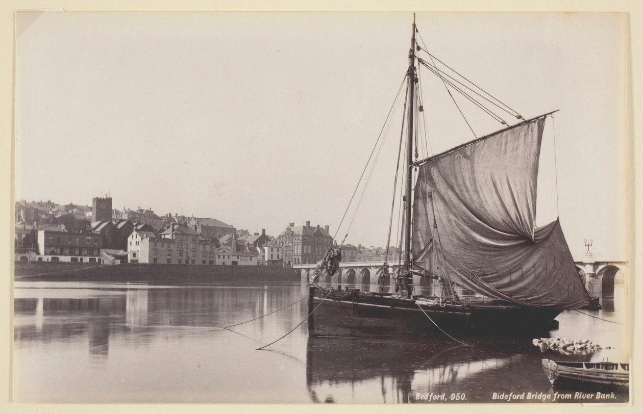 Bideford Bridge from River Bank by Francis Bedford