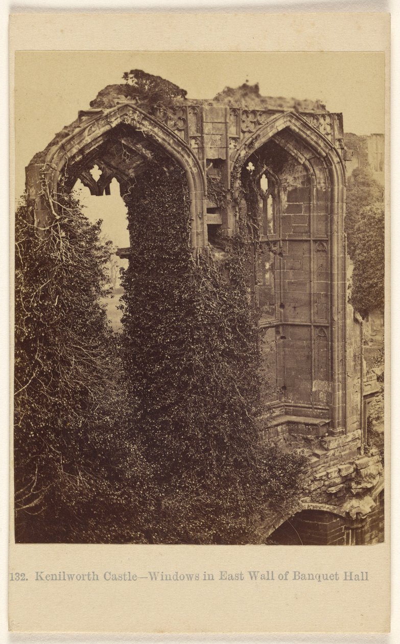 Kenilworth Castle - Windows in East Wall of Banquet Hall by Francis Bedford