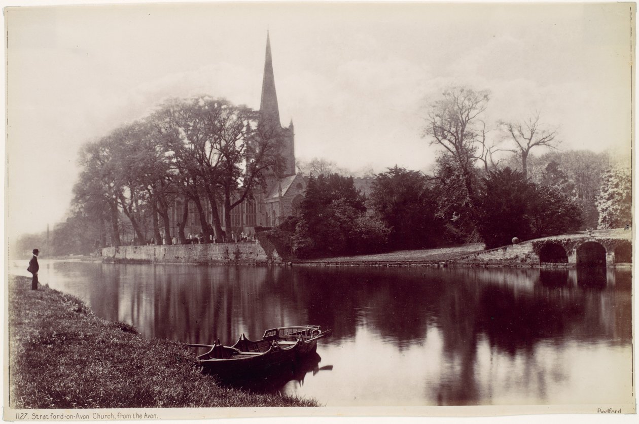 Stratford-upon-Avon Church, from the Avon by Francis Bedford
