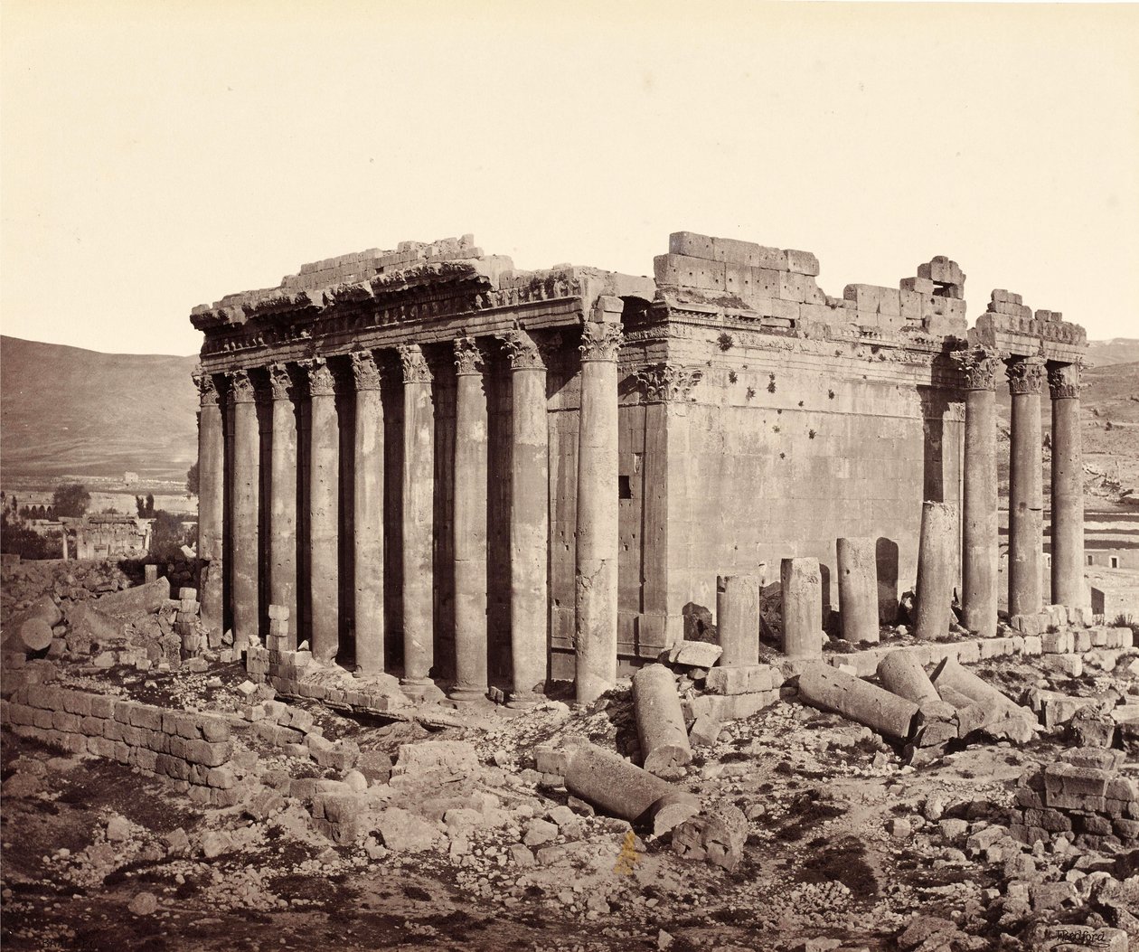 The Temple of Jupiter, Baalbek, from the North-West by Francis Bedford