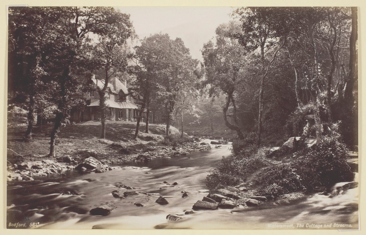 Watersmeet, The Cottage and Streams, 1860-94 by Francis Bedford