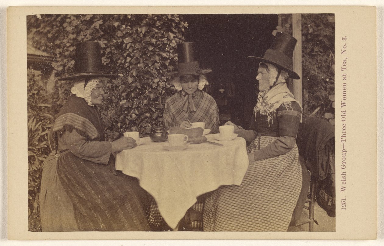 Welsh Group - Three Old Women at Tea, No. 3 by Francis Bedford