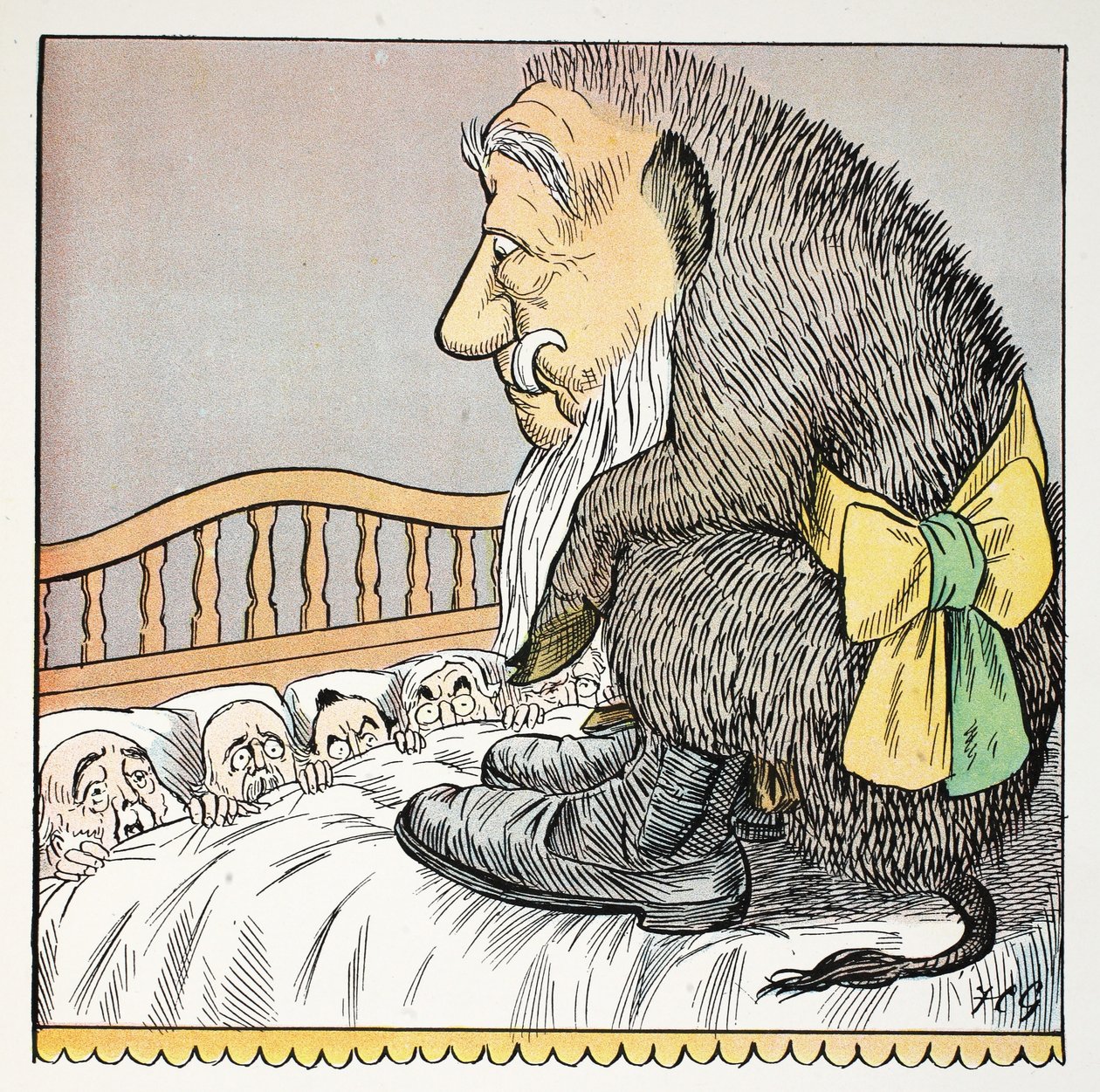 O, Illustration from The Struwwelpeter Alphabet, Verse by Harold Begbie by Francis Carruthers Gould