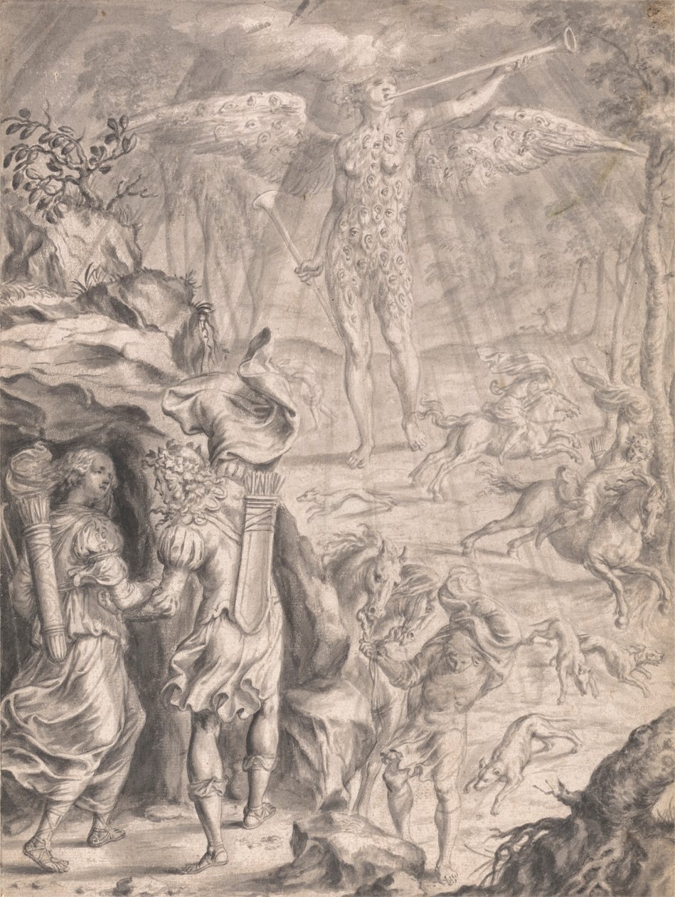 Dido and Aeneas Sheltering in a Cave by Francis Cleyn