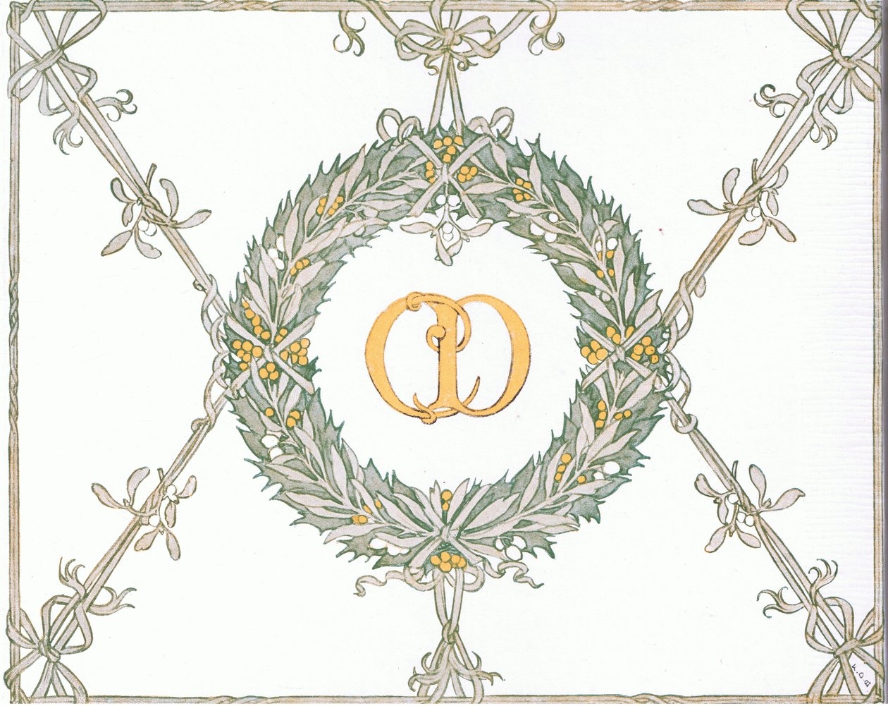Inside cover design, from The Magic Fishbone pub.by Warne & Co, c.1940 by Francis Donkin Bedford