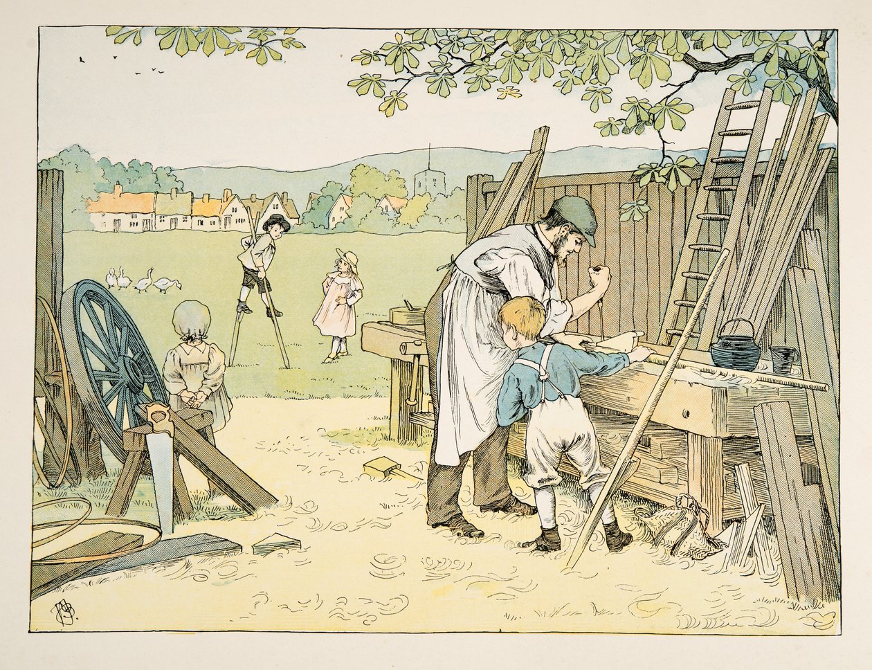 The Carpenter, from Four and Twenty Toilers, published 1900 by Francis Donkin Bedford
