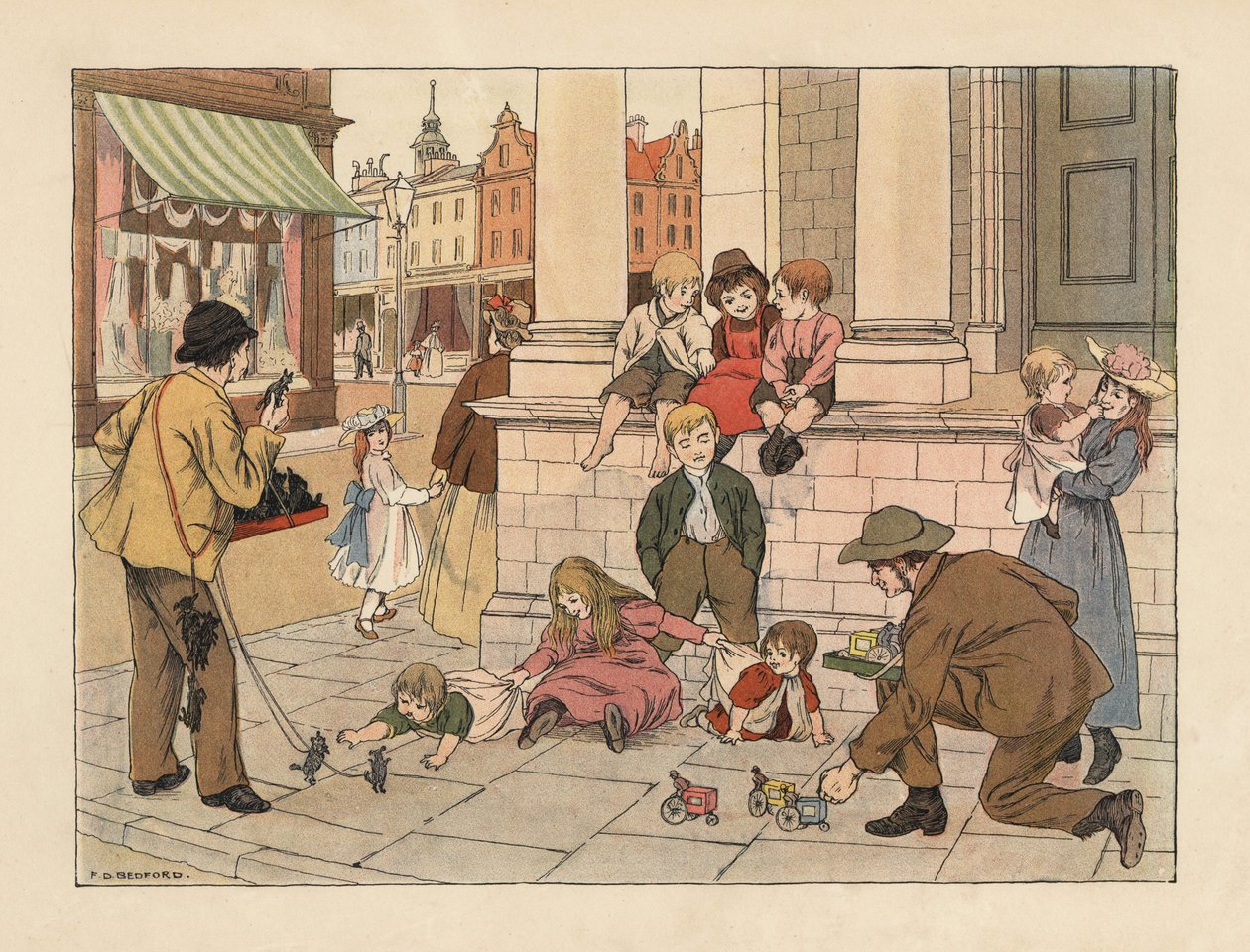 Victorian Kerbstone Merchants, from The Book of Shops by Francis Donkin Bedford