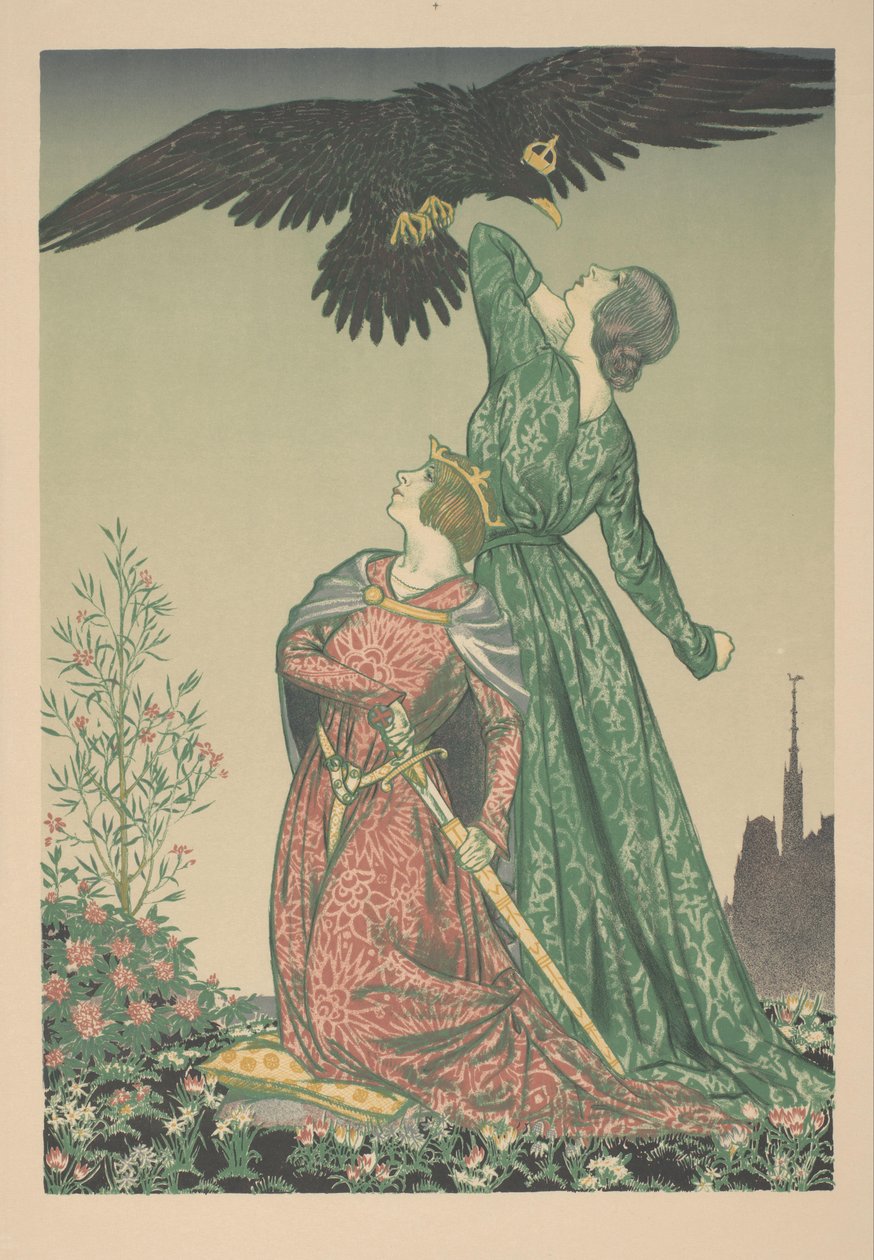 Two Women Attacked and a Crowned Eagle by Francis Ernest Jackson