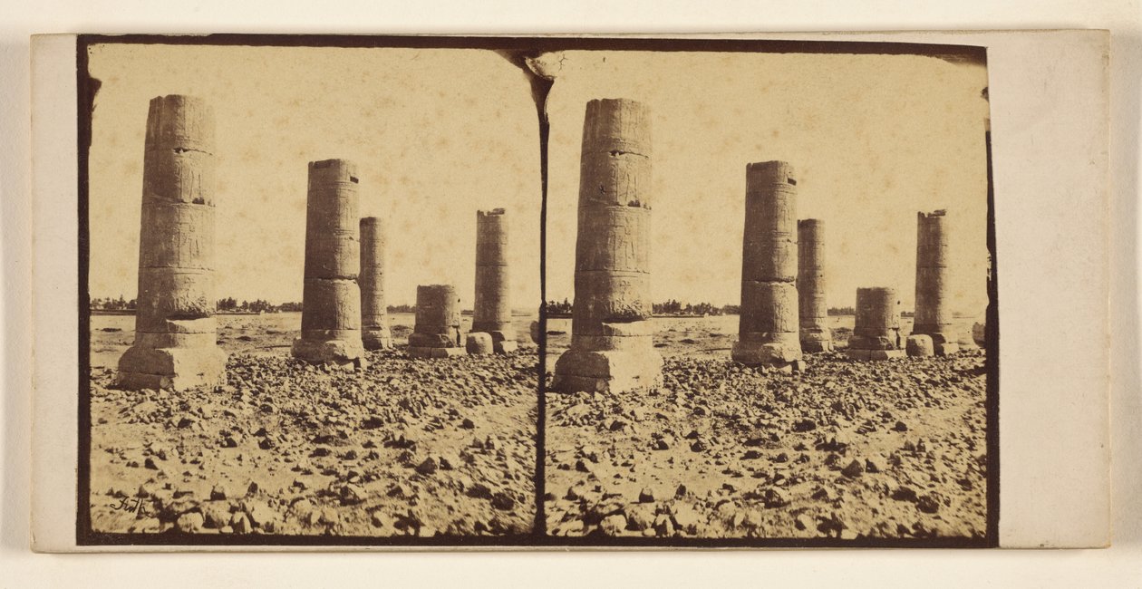 Barren columns in desert, possibly at Thebes by Francis Frith