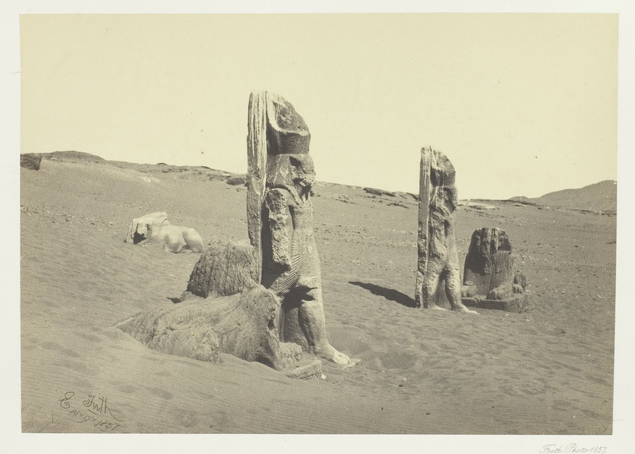 Colossi and Sphinx at Wady Saboua, Nubia by Francis Frith