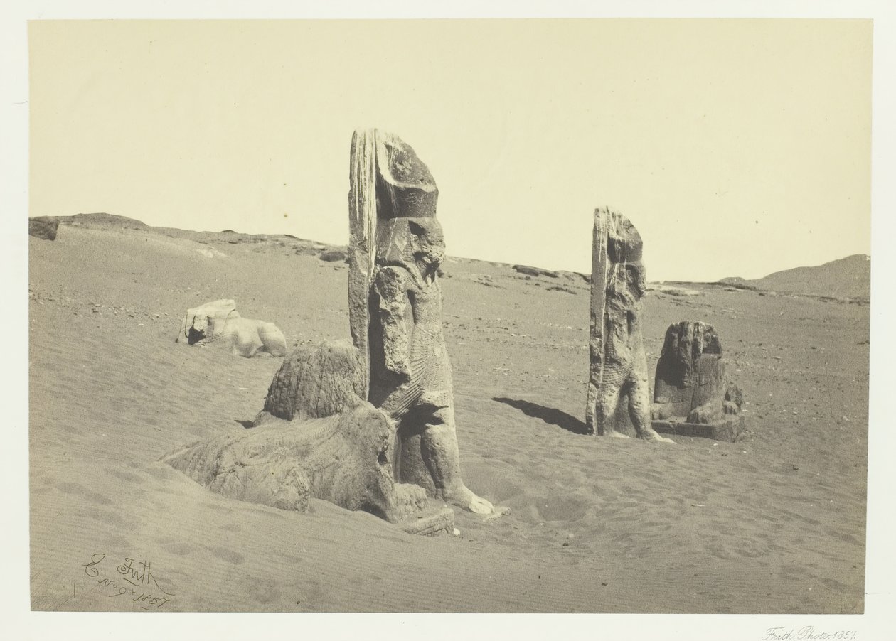 Colossi and Sphynx at Wady Saboua, Nubia, 1857 by Francis Frith